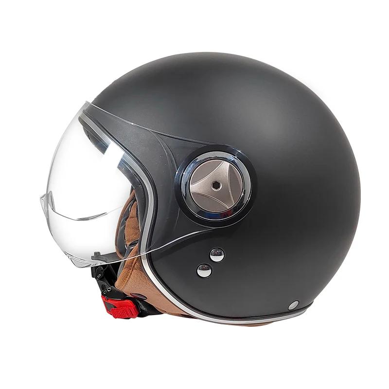 Classic Vintage 3/4 Motorcycle Helmet for Electric Motorcycle,Lightweight Safety GearTimeless Design for All-Season